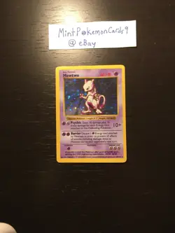 Mewtwo - 10/102 - Holo Rare - Shadowless Base Set Pokemon Card - Lightly Played+ - Image 1