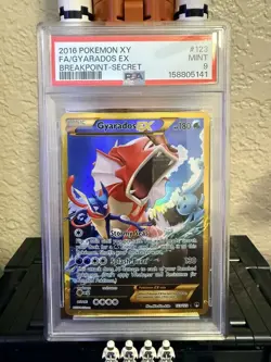 2016 POKEMON XY BREAKPOINT SECRET #123 FULL ART/GYARADOS EX PSA 9 - Image 1