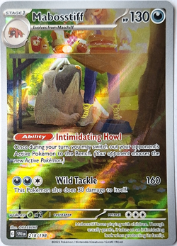 Pokemon Mabosstiff Illustration Rare Full Art 218/198 Scarlet & Violet Base Set - Image 1