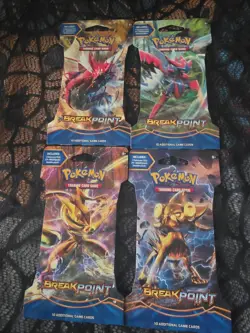 4x Pokemon TCG BREAKpoint Sleeved Booster Packs NEW SEALED POKEMON - Image 1