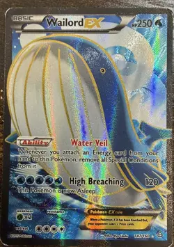 Pokemon Wailord EX 147/160 Full Art Ultra Rare Holo Card XY Primal Clash TCG - Image 2