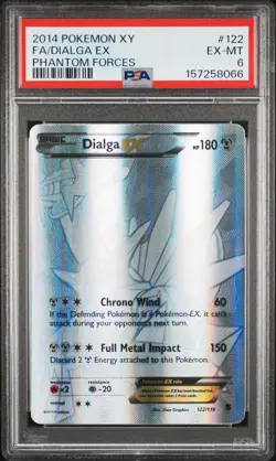 2014 POKEMON XY PHANTOM FORCES #122 FULL ART/DIALGA EX PSA 6 - Image 1