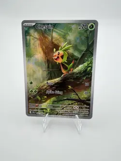 Pokemon TCG Chespin 87/86 Illustration Rare ME04: Chaos Rising NM - Image 1