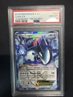 2013 POKEMON BLACK & WHITE LEGENDARY TREASURES #102 LUGIA EX PSA 10 - Image 1