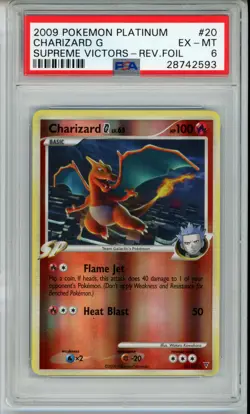 2009 POKEMON SUPREME VICTORS CHARIZARD G #20 REVERSE HOLO PSA 6 EX #28742593 - Image 1