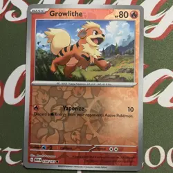 Pokemon - Growlithe 058/165 - Scarlet & Violet 151 - Reverse Holo NM Pack Fresh - Image 2