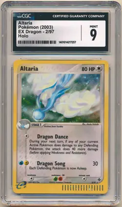 2003 Pokemon EX Dragon Altaria Holo Classic e-Reader #2/97 CGC 9 MINT - Image 1