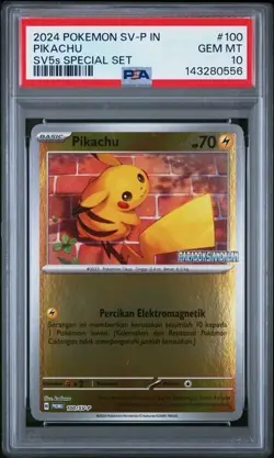 2024 POKEMON INDONESIAN SV-P SPECIAL SET PIKACHU 100/SV-P PSA 10 GEM MINT - Image 1