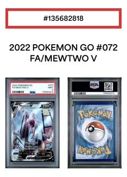 2022 POKEMON GO #072 FULL ART/MEWTWO V PSA 9 - Image 1