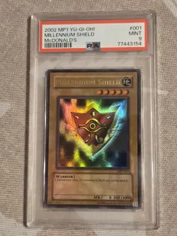PSA 9 Millennium Shield MP1-001 Ultra Rare Yugioh McDonald's Pack Promo Mint - Image 1