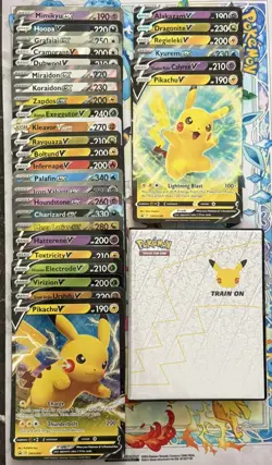 Jumbo Oversized POKEMON CARD LOT w/ Celebrations 30 Page Binder FULL NO DUPES - Image 1