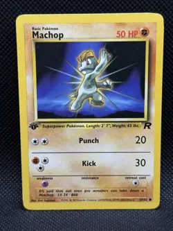 Pokemon Card - Team Rocket 59/82 - MACHOP (common) **1st Edition** - NM - Image 1