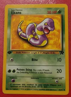 Pokemon - 1st Edition Ekans 56/82 - Team Rocket - Mint very sharp card - Image 1