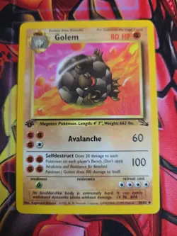 Pokemon TCG Card Golem 36/62 Fossil 1st Edition Regular Uncommon 1999 LP - Image 1