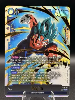 Bandai Dragon Ball Super Vegito FB10-121 SCR Battle Card 40000 Power Cost 6 - Image 1