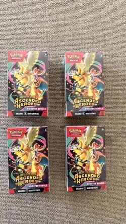 Pokemon Center Mega Evolution Ascended Heroes Booster Bundle Box Sealed Lot 4x - Image 1