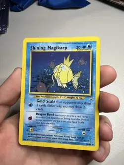 SWIRL DOUBLE HOLO 2002 Neo Revelation Shining Magikarp 66/64 Holo Foil Pokemon - Image 3