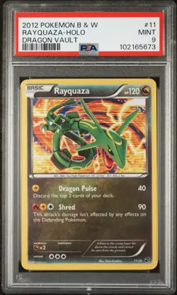 2012 POKEMON BLACK & WHITE DRAGON VAULT #11 RAYQUAZA-HOLO PSA 9 - Image 1