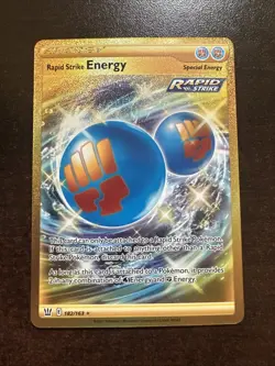 Rapid Strike Energy 182/163 NM Pokemon TCG Battle Styles Secret Rare Gold - Image 1