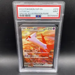 2024 POKEMON SSP EN-SURGING SPARKS SPECIAL ILLUSTRATION RARE LATIAS EX PSA 9 - Image 1