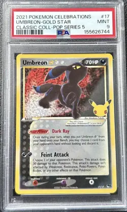 Pokemon Celebrations Umbreon-Gold Star 17/17 PSA 9 Mint Classic Coll-Pop Series - Image 1