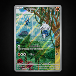 Pokemon Meditite 153/142 • Illustration Rare • Holo • Stellar Crown • NM - Image 1