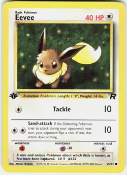 Eevee 55/82 Common Team Rocket Pokemon 1st Edition LP - Image 1