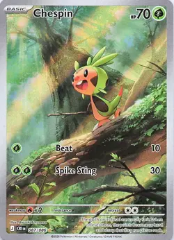 Chespin - 087/086 Holo Shiny Rare 2026 ME04: Chaos Rising Pokemon NM - Image 1