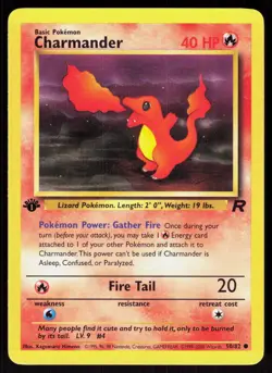 Charmander 50/82 Common Team Rocket Pokemon 1st Edition NM 01-07-48 - Image 1