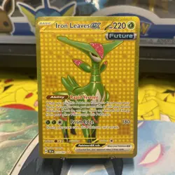 Pokemon TCG Iron Leaves EX 213/162 Scarlet & Violet Gold Hyper Rare Card - Image 1