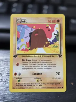 1st Edition Diglett #52/82 Team Rocket Pokemon Vintage - Image 1