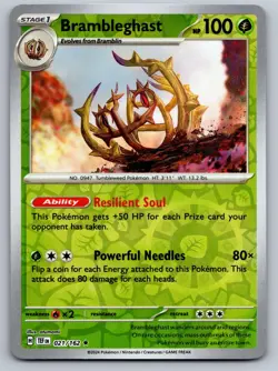 BRAMBLEGHAST 021/162 REVERSE HOLO R POKEMON TEMPORAL FORCES NM/M - Image 1