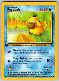 Psyduck 53/62 Common Fossil Pokemon 1st Edition Lightly Played - Image 1