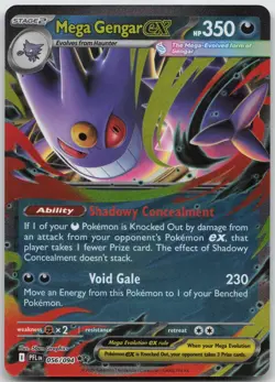 Mega Gengar ex 056/094 Double Rare Phantasmal Flames Pokemon NM/M - Image 1