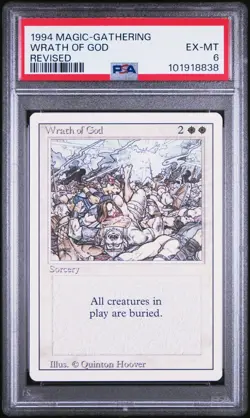 Wrath of God 1994 MTG Magic the Gathering Revised Edition PSA 6 EX-MT - Image 1