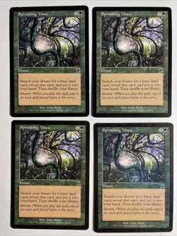 4x Mtg Scourge Sprouting Vines EX Magic Karte Magic The Gathering - Image 1