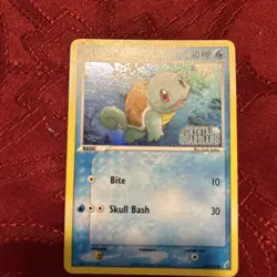 Pokemon TCG Squirtle Stamped Reverse Holo Card 63/100 EX Crystal Guardians LP - Image 1