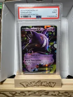 2014 Pokemon XY Gengar EX Phantom Forces #34/119 PSA 9 Mint! - Image 1