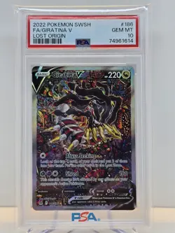2022 POKEMON SWORD & SHIELD LOST ORIGIN #186 FULL ART/GIRATINA V PSA 10 - Image 1