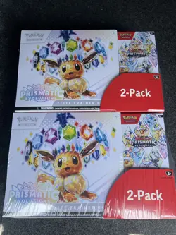 NEW Costco SEALED 2 Pokemon Prismatic Evolutions ETBs + 2 Booster Bundles TCG - Image 1
