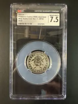 1998 Pokemon Gloom Kadabra Meowth Meiji Battle Coin - CGC Graded - Image 2