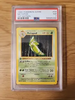 Metapod #54/102 - 1999 Pokemon Base Set - 1st Edition [PSA 7] - Image 1