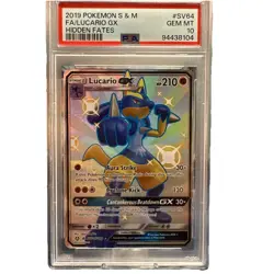 Pokemon PSA 10 Lucario GX SV64/SV94 Sun & Moon Hidden Fates Shiny Vault Mint - Image 1