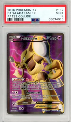 2016 Pokemon Xy Fates Collide Alakazam EX #117 Fa Fates Collide PSA 9 - Image 1