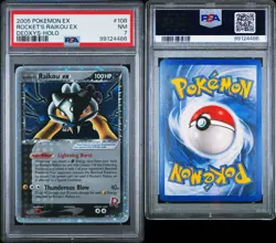 2005 POKEMON EX ROCKET'S RAIKOU EX SECRET RARE DEOXYS HOLO #108 PSA NM 7 - Image 3