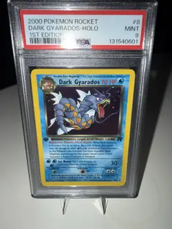 2000 POKEMON ROCKET DARK GYARADOS 1ST EDITION #8 SWIRL-HOLO PSA 9 NEW CERT - Image 1