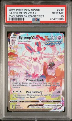 PSA 10 GEM Pokemon Sylveon VMAX Evolving Skies Secret Rare Full Alt Art #212 💎 - Image 1