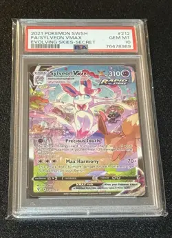 PSA 10 GEM Pokemon Sylveon VMAX Evolving Skies Secret Rare Full Alt Art #212 💎 - Image 2