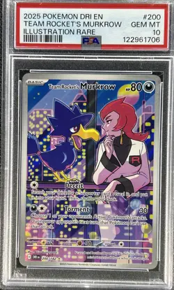 Pokemon Destined Rivals ** TEAM ROCKETS MURKROW ** IR English 200/182 💎PSA 10💎 - Image 1