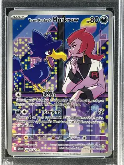 Pokemon Destined Rivals ** TEAM ROCKETS MURKROW ** IR English 200/182 💎PSA 10💎 - Image 2